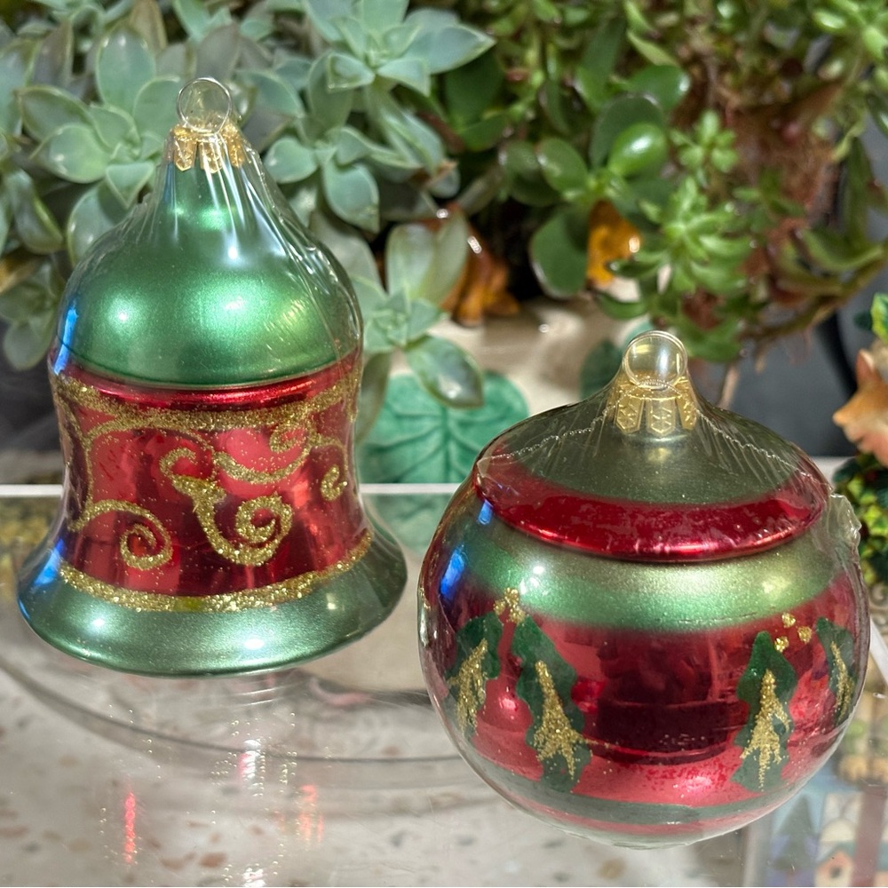 Vintage Set of Ceramic Christmas Ornament Candles